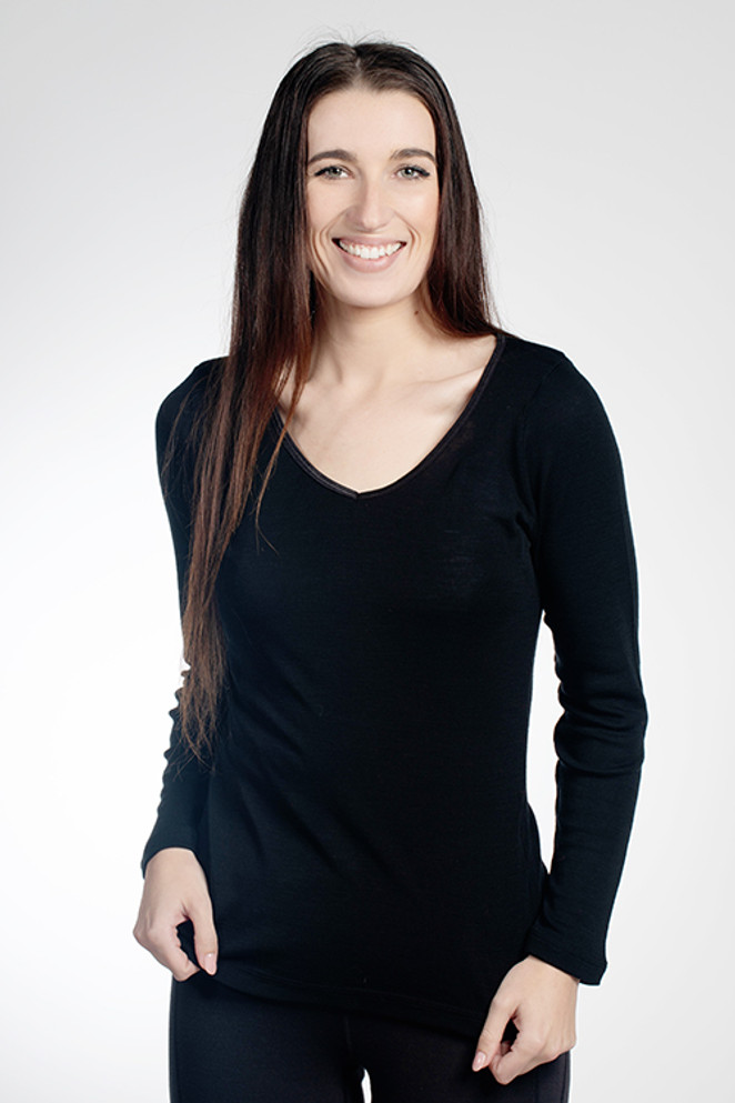 Romance Merino Wool Long Sleeve Base Layer Top NZNC
