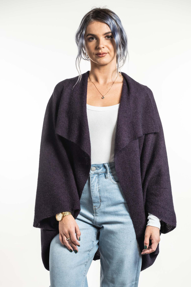 Possum Merino Wool Moss Stitch Shawl Shrug KORU