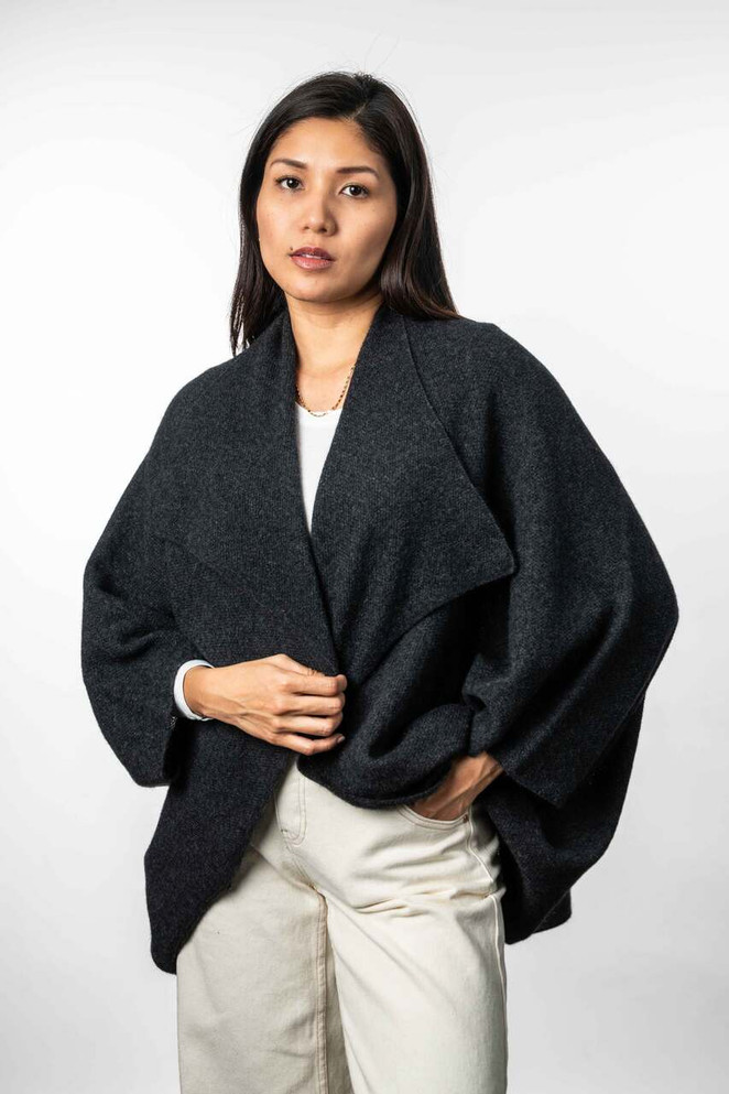 Possum Merino Wool Moss Stitch Shawl Shrug KORU