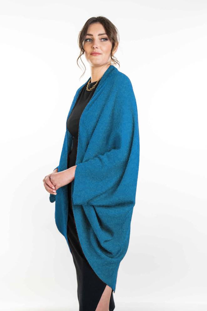 Possum Merino Wool Moss Stitch Shawl Shrug KORU