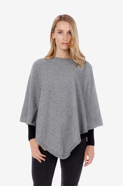 Crew Neck Possum Merino Wool Silk Poncho NATIVE WORLD