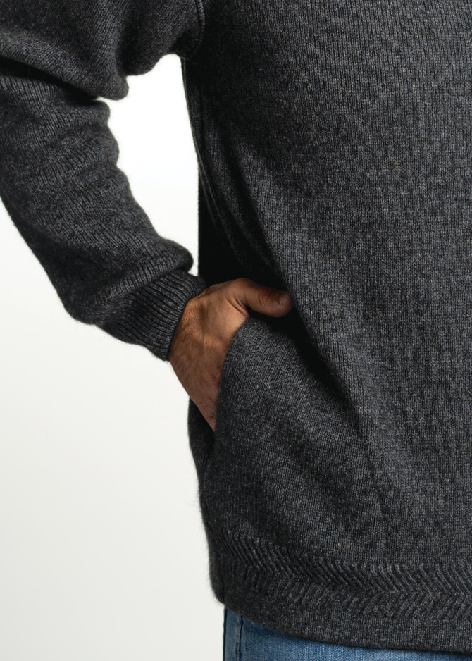Zip Through Possum Merino Wool Silk Collared Jacket KORU