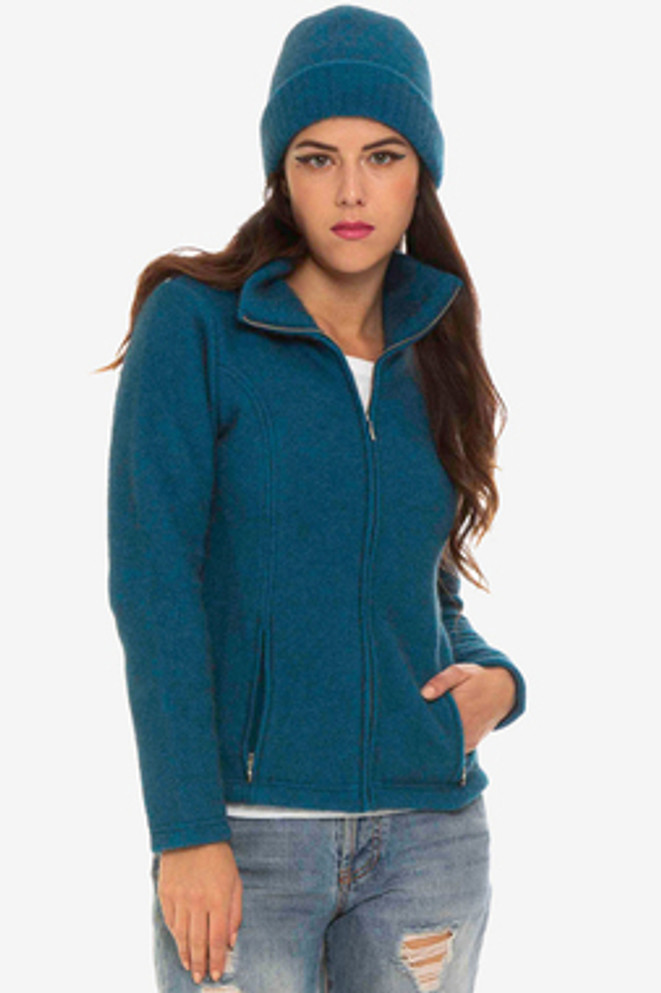 Shaped Zip Possum Merino Wool Silk Jacket KORU