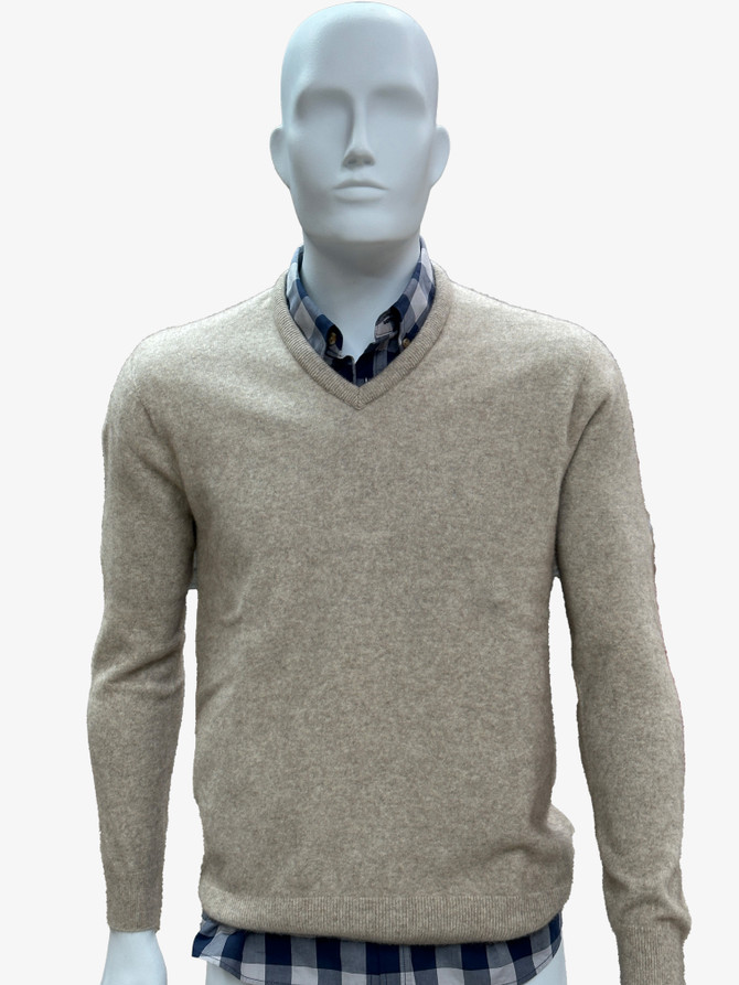 Vee Neck Possum Merino Silk Sweater NZNC