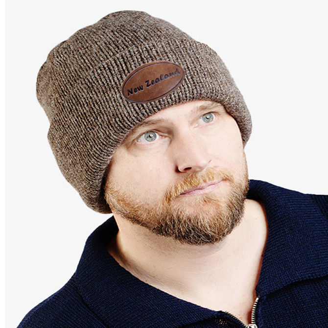 Palliser Romney Lambswool Badged Beanie NZNC