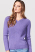 Long Sleeve Rib Wrap Vee Neck Merino Jersey ROYAL