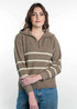 Striped Possum Merino Silk Zip Jumper KORU