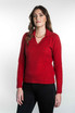 Polo Collar with Vee Neck Possum Merino Jumper  KORU