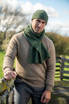 Ribbed Keyhole Possum Merino Silk Scarf KORU