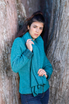 Two Tone Cable Trim Possum Merino Wool Silk Jacket KORU