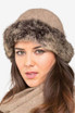 Fur Trim Possum Merino Wool Silk Beanie Hat  KORU Fur Trim Possum Merino Wool Silk Beanie Hat  KORU