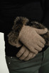 Fur Trim Possum Merino Wool Silk Gloves KORU