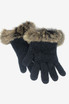 Fur Trim Possum Merino Wool Silk Gloves KORU