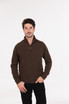 Light Possum Merino Wool Silk Zip Neck Sweater NATIVE WORLD