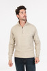 Light Possum Merino Wool Silk Zip Neck Sweater NATIVE WORLD