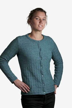 Koru Crew Neck Possum Merino Wool Silk Cardigan Rata/Red Female Rata/Red (Size:XS)