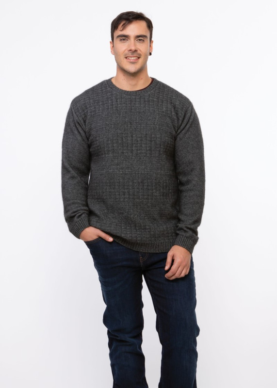 GREY Textured Front Jumper KO853
