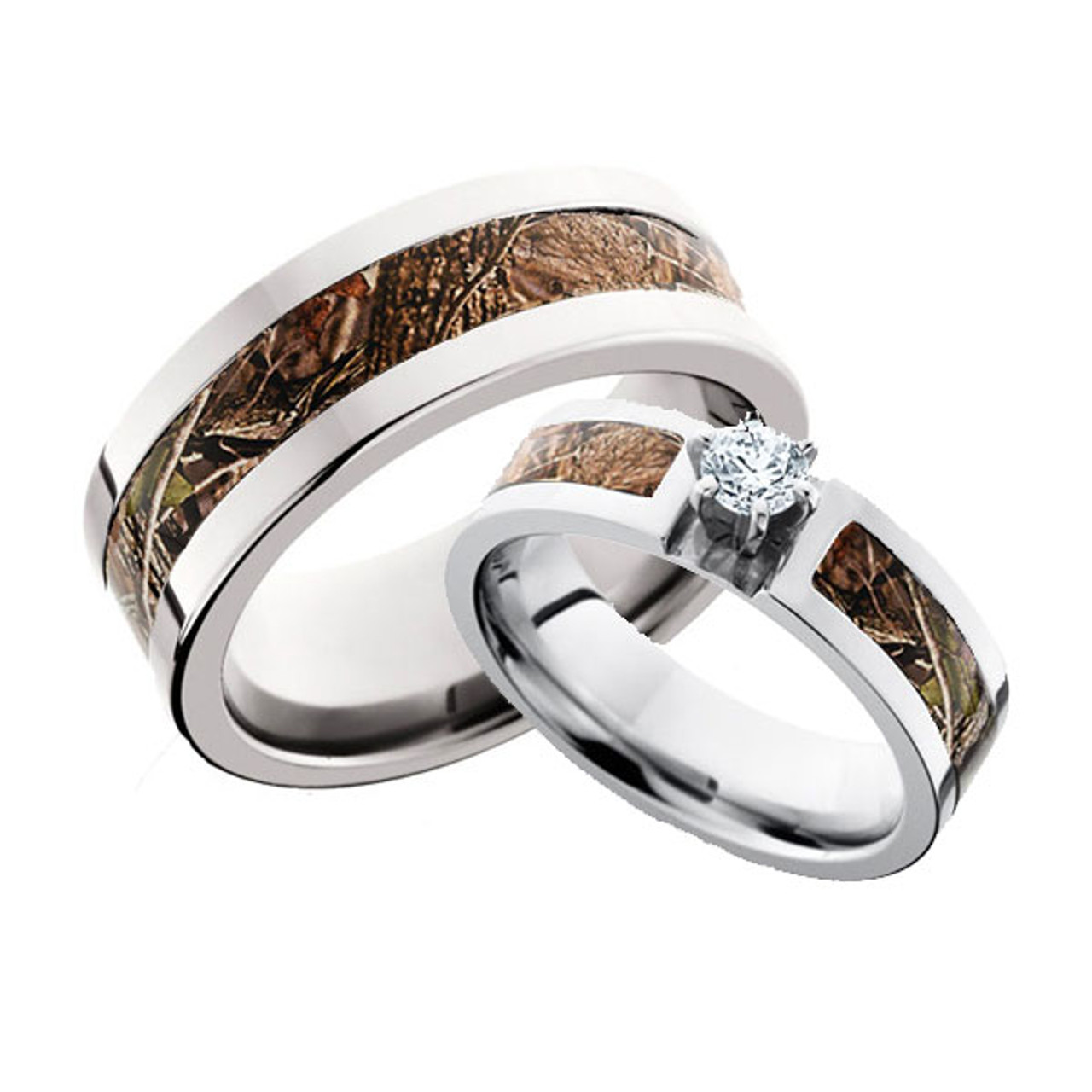 Blaze Orange Camo Titanium Wedding Ring | Six Shooter Gifts