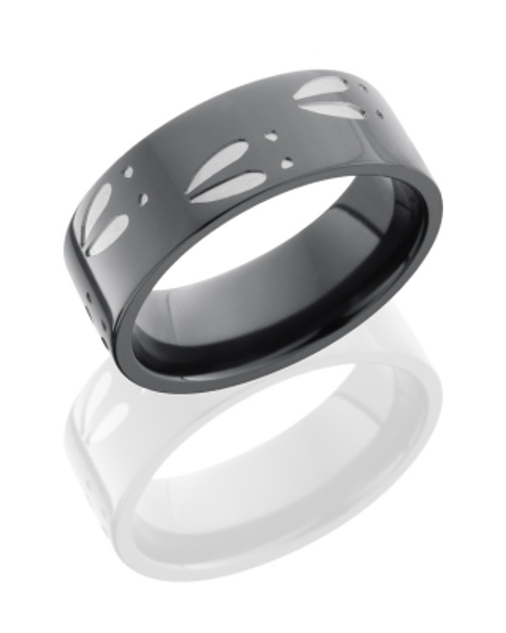 Plain Platinum Ring with Black Enamel for Men JL PT 1118