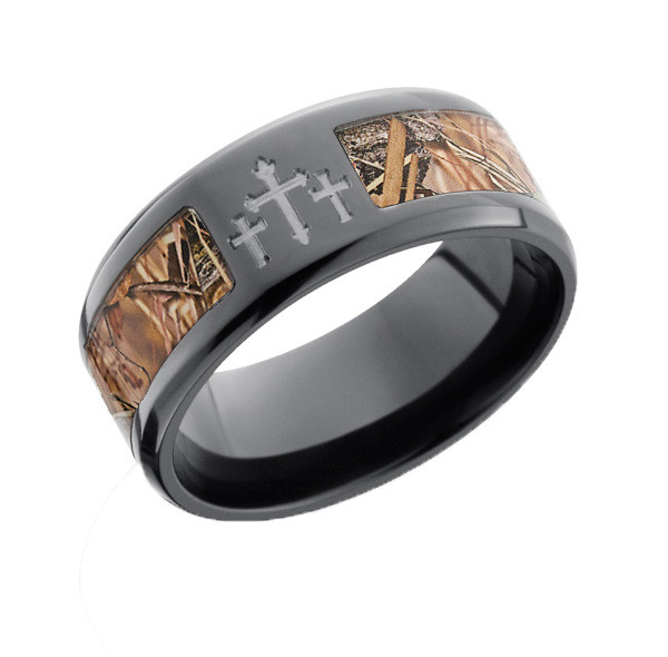 Hunting Rings Black Camo Ring with Crosses | Free Shipping | CAMOKIX