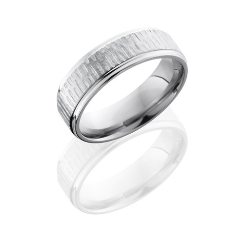 Disc Titanium Ring with Grooved Edges Disc Titanium Ring with Grooved Edges