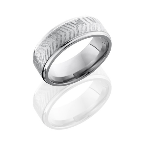 Grooved Edge Satin Polish Titanium Disc Ring Grooved Edge Satin Polish Titanium Disc Ring