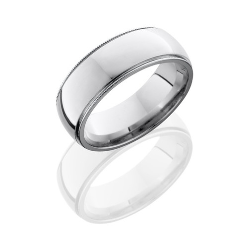 Cobalt Chrome 8 mm Domed Band with Milgrain Cobalt Chrome 8 mm Domed Band with Milgrain