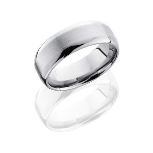 8mm Titanium Domed Band with Satin Flat Center and Polished Edges 8mm Titanium Domed Band with Satin Flat Center and Polished Edges