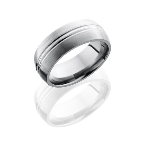 Titanium 8 mm Domed Band with Polished Domed Center and Satin Finish Titanium 8 mm Domed Band with Polished Domed Center and Satin Finish