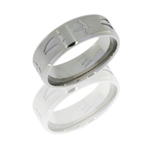 8mm Titanium Beveled Turkey/Deer Tracks Ring 8mm Titanium Beveled Turkey/Deer Tracks Ring