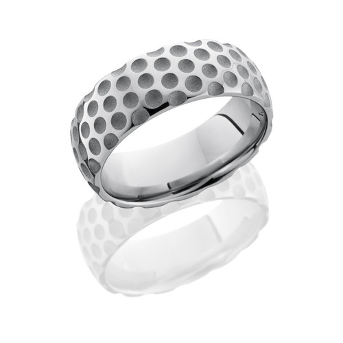 8mm Domed Cobalt Chrome Golf Ring in Sand Polish Finish 8mm Domed Cobalt Chrome Golf Ring in Sand Polish Finish