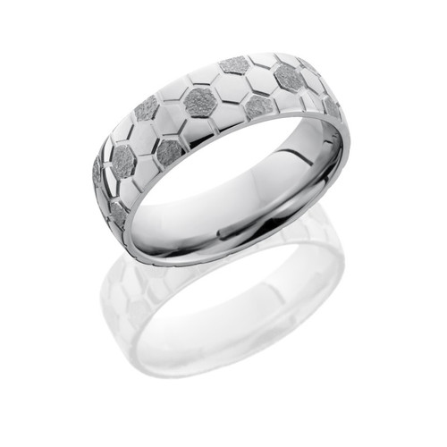 7mm Cobalt Chrome Domed Band with Soccer Ball Pattern 7mm Cobalt Chrome Domed Band with Soccer Ball Pattern