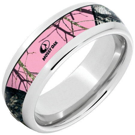 Pink Mossy Oak Camo Ring For Her Domed Free Shipping Camokix