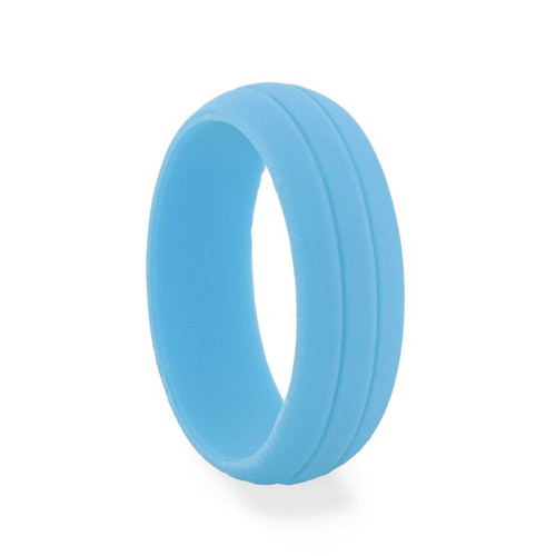 light blue dual groove silicone ring light blue dual groove silicone ring