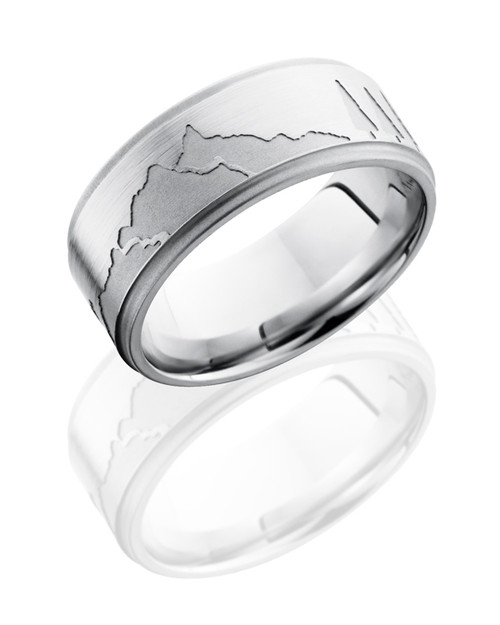 9mm Engraved Mountain Scene Ring 9mm Engraved Mountain Scene Ring