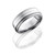 Titanium 8 mm Flat Band with Rounded Edges, Milgrain, and 2 mm Sterling Silver Titanium 8 mm Flat Band with Rounded Edges, Milgrain, and 2 mm Sterling Silver