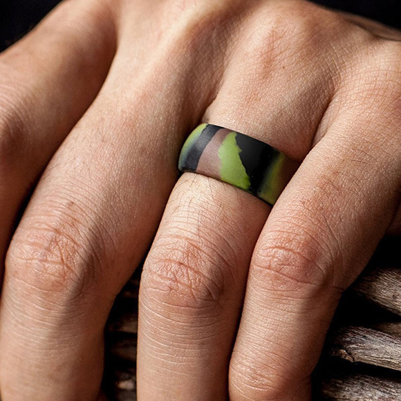 Camo Silicone Ring for Him CAMOKIX Wedding Band