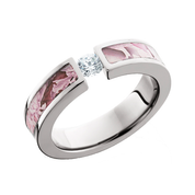 Pink Camo CZ Diamond Ring Tension Set