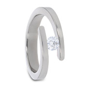 CZ Diamond Titanium Tension Set Ring