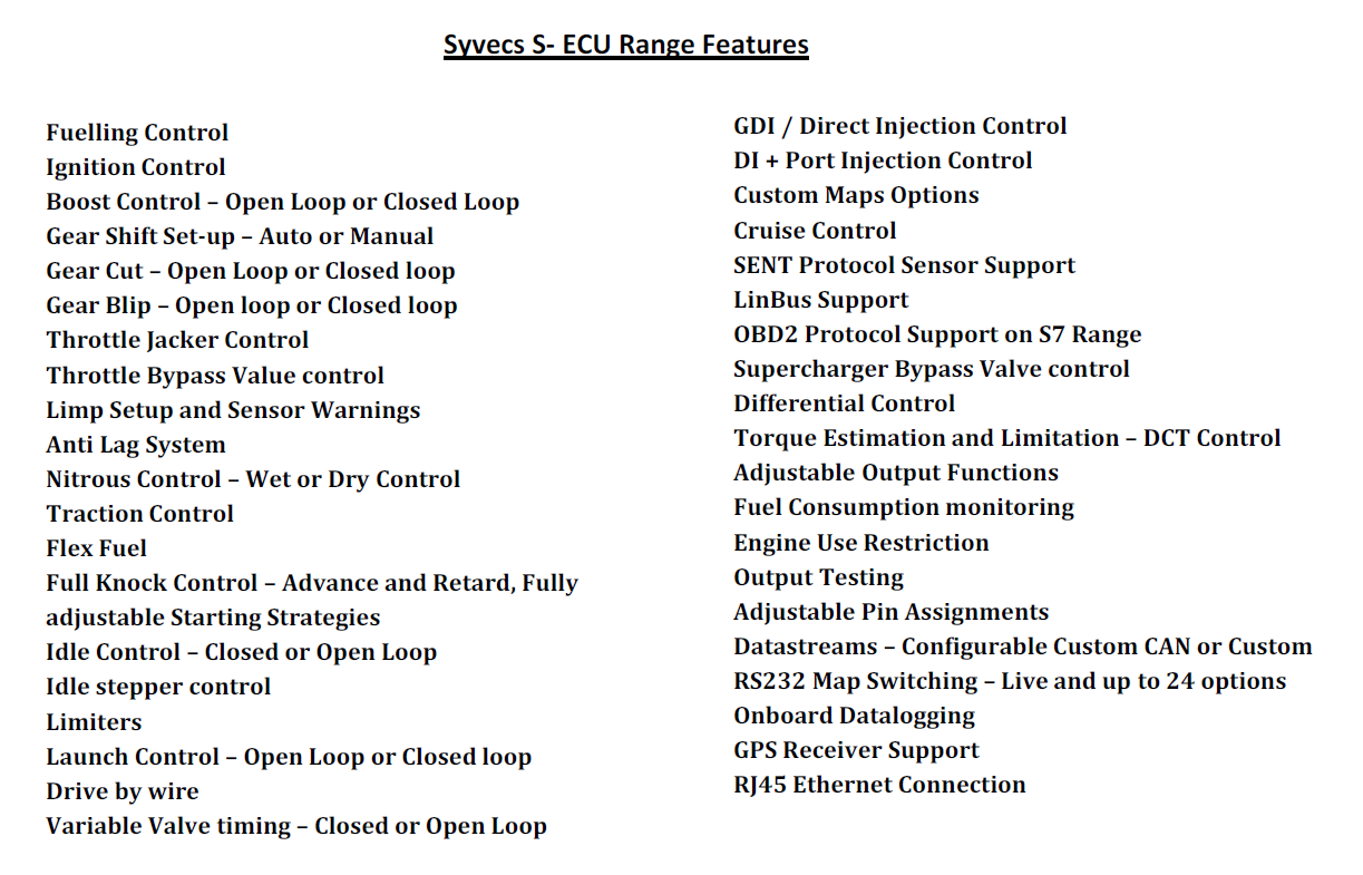 Syvecs Subaru 2015+ - S7 Plus 