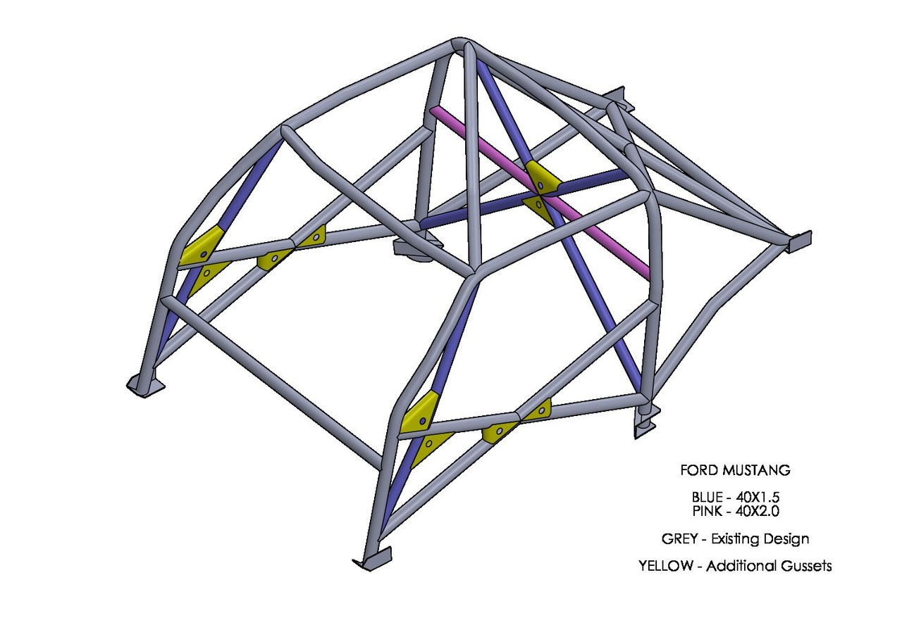 Custom Cages Ford Mustang Notchback International T45 roll cage kit