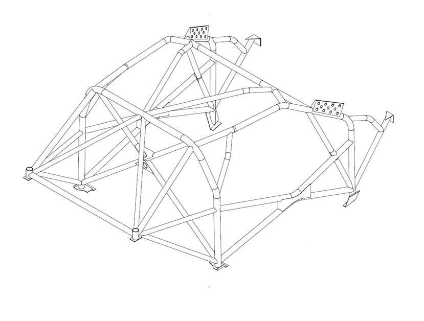 Custom Cages Volkswagen Scirocco 08 Mk3 Multipoint T45 Roll Cage Kit
