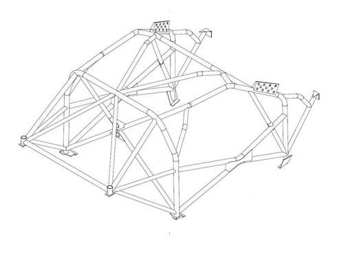 Custom Cages Volkswagen Scirocco 08 Mk3 Multipoint T45 Roll Cage Kit