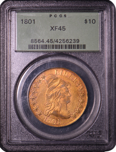 1801 XF45 Drape Bust Eagle in an OGH