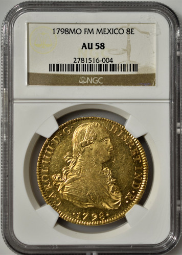 The Mexico 8 Escudos Gold 1800 Charles IIII coin is a striking symbol of Mexico's rich colonial history and its pivotal role in the global economy of the 18th and early 19th centuries.