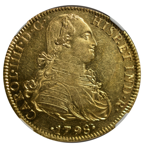 1798 Gold 8 Escudos NGC AU58 CALL FOR PRICE Rarebirdcoins 1798-gold-8-escudos-ngc-au58-call-for-price-rarebirdcoins