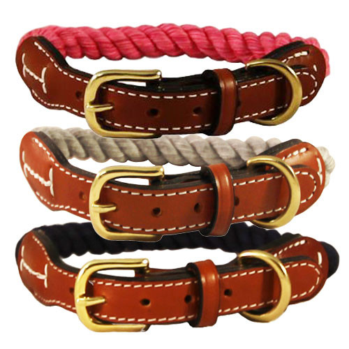 rolled rope dog collars