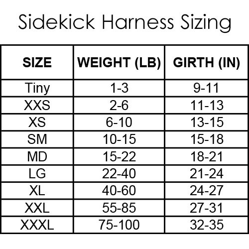 Worthy Dog Harness Size Chart