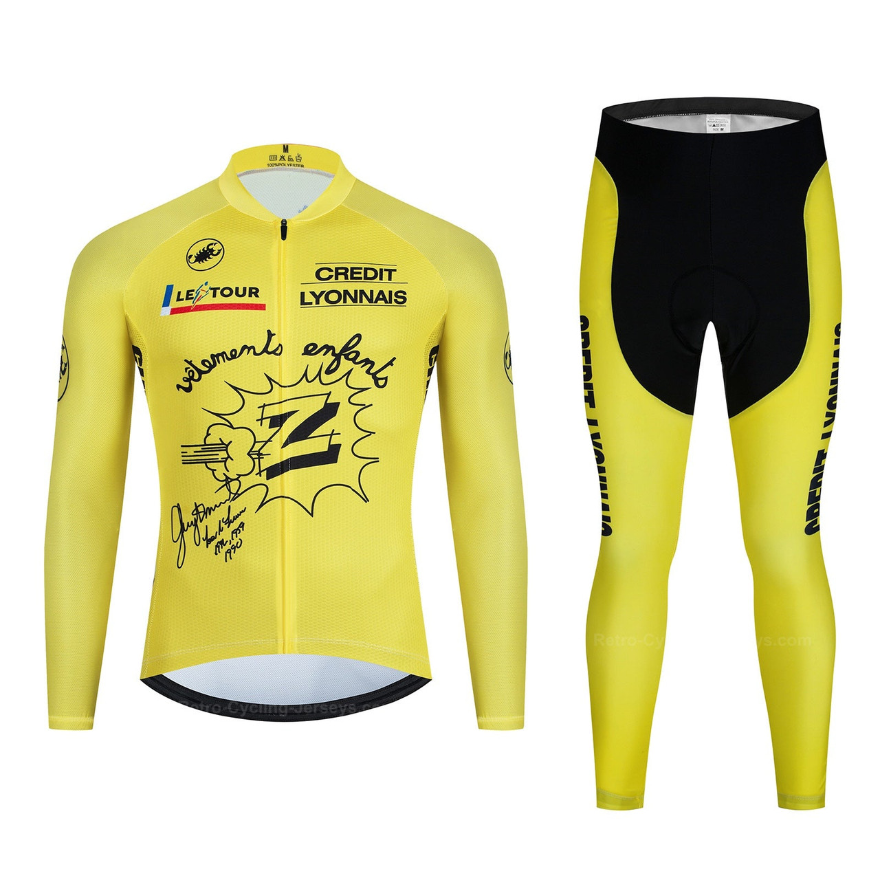 Retro Cycling Team Z Vetements Enfants Vetements Enfants Yellow