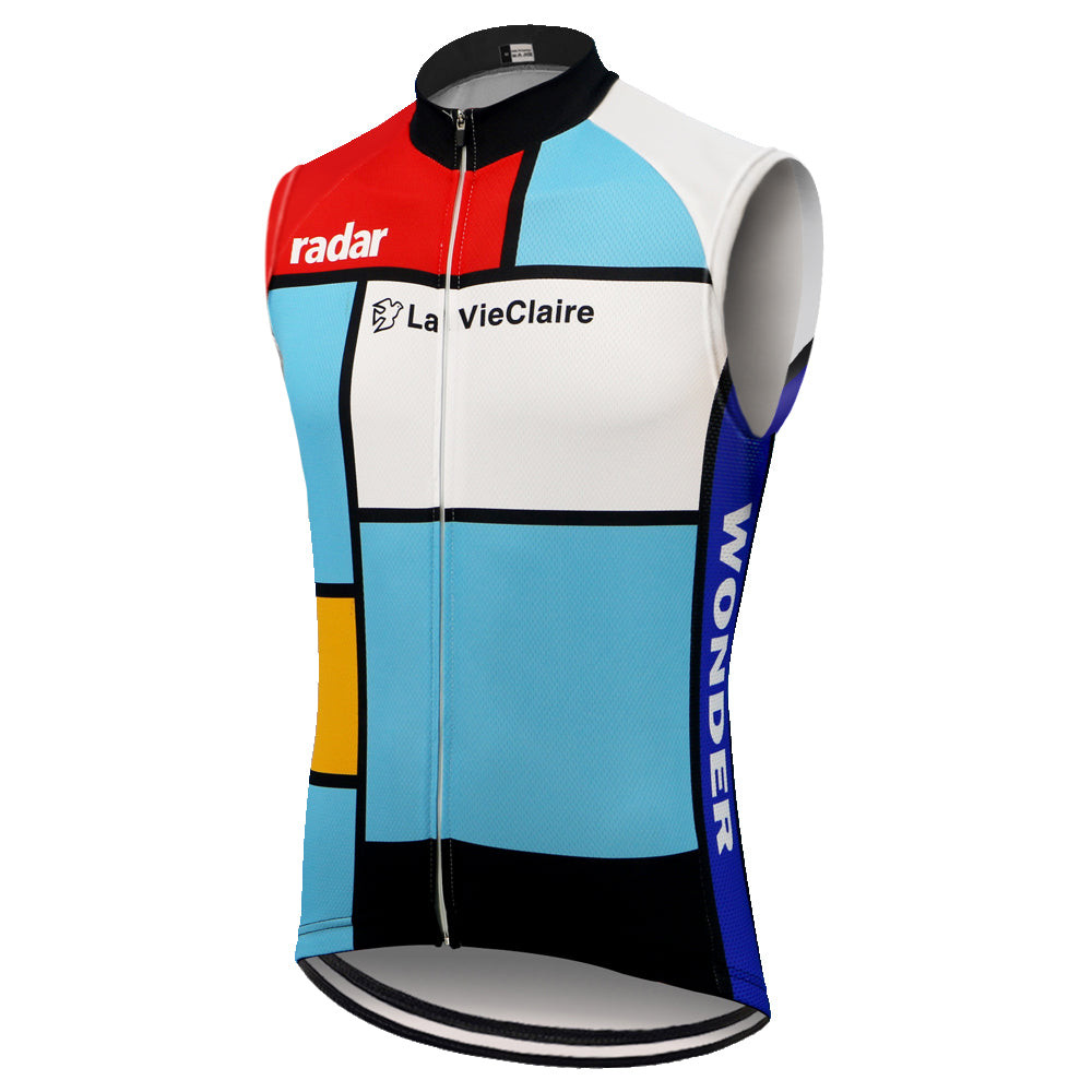 La Vie Claire Blue Retro Cycling Vest Retro Cycling Jerseys
